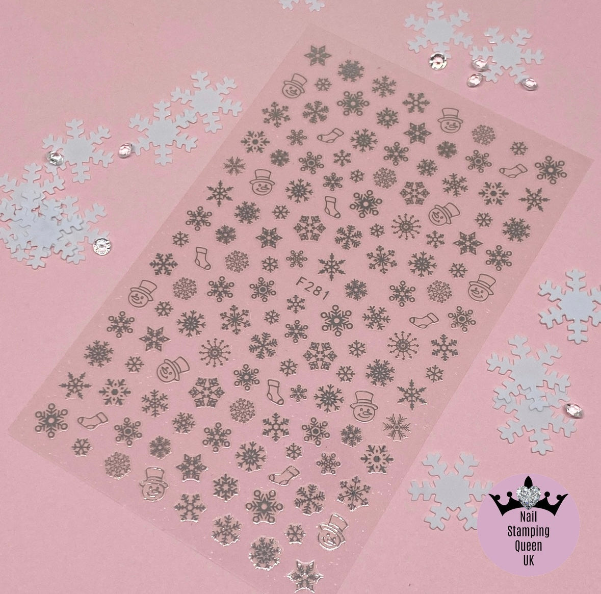 Snowflake Christmas Stickers - 3 colours