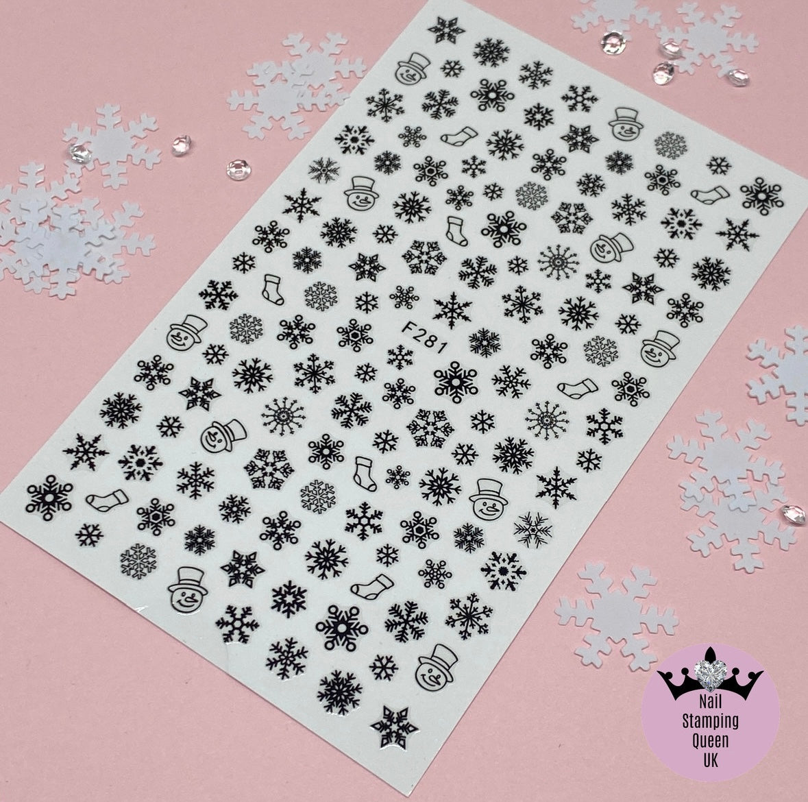 Snowflake Christmas Stickers - 3 colours