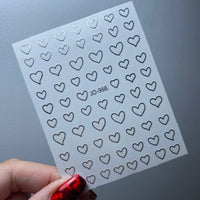 Heart Outline Stickers - 5 colours available