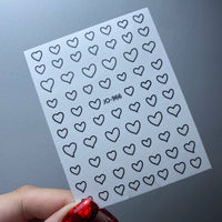 Heart Outline Stickers - 5 colours available