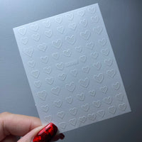 Heart Outline Stickers - 5 colours available