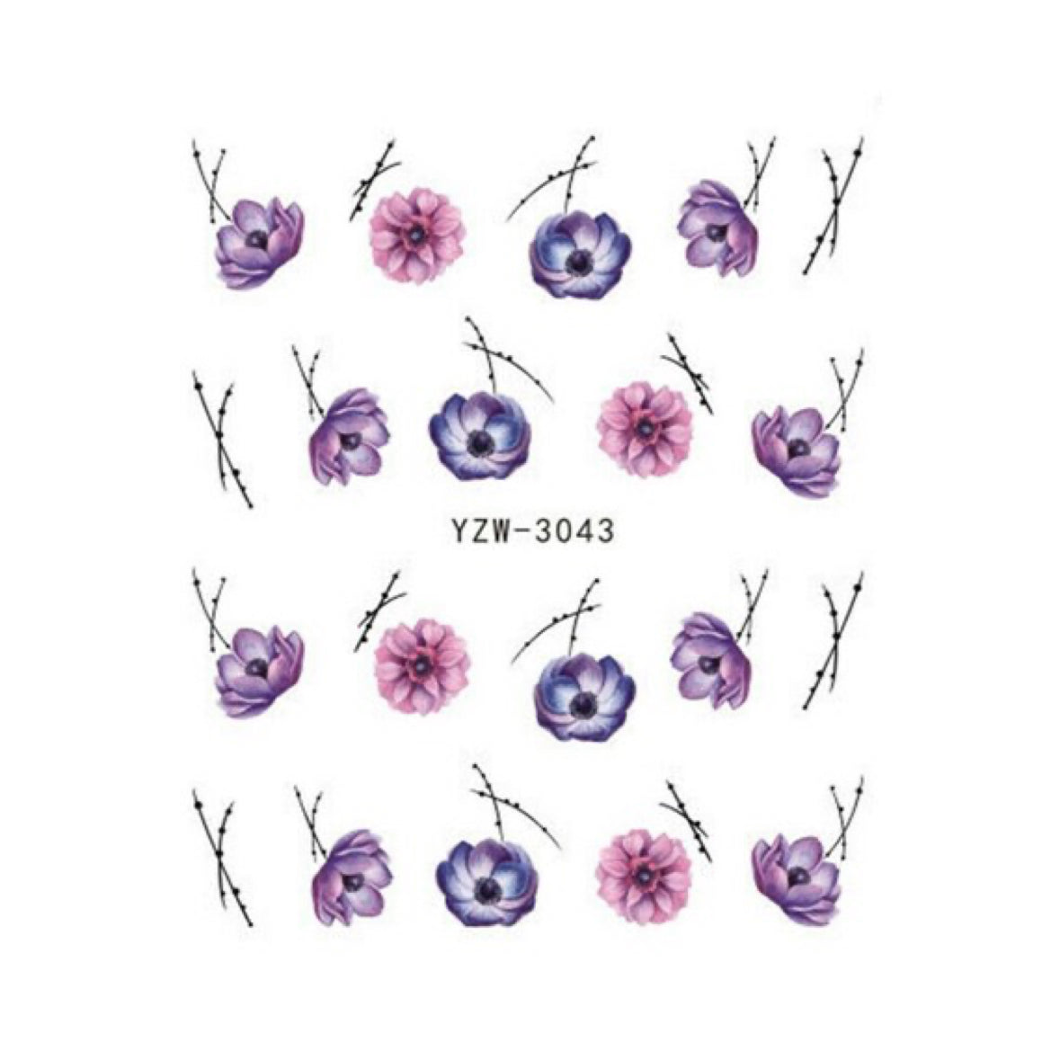 Winter Floral Water Decal