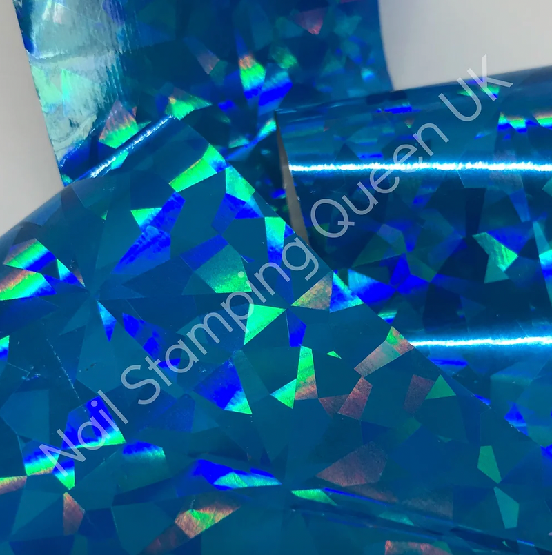 Aqua Holo Diamond Transfer Foil