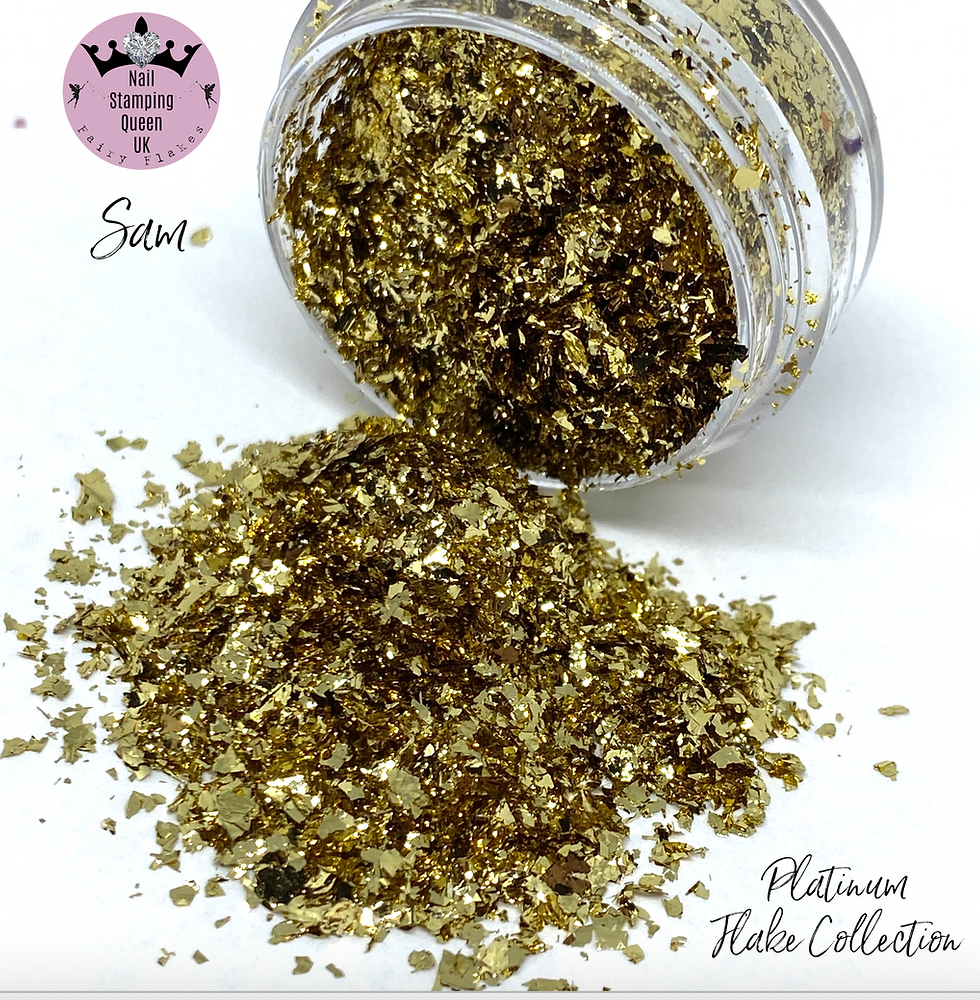 Sam Light Gold Metallic Flakes