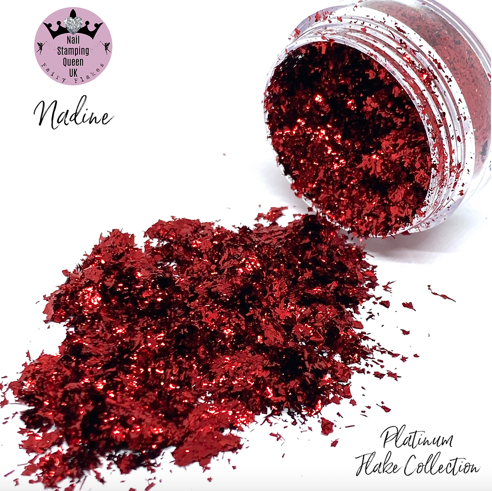 Nadine Red Metallic Flakes