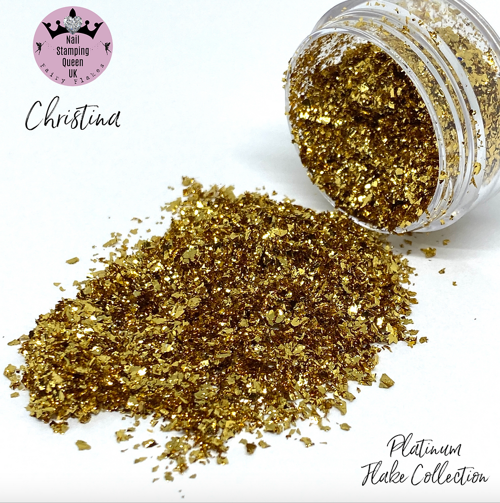 Christina Rich Gold Metallic Flakes