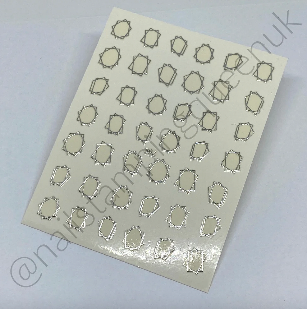 Abstract Geo Metallic Frame Stickers