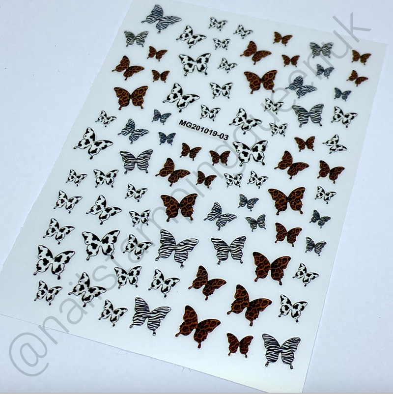 Animal Print Butterfly Stickers