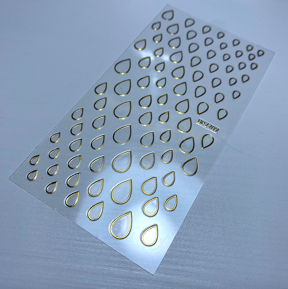 Gold Teardrop Outline Stickers