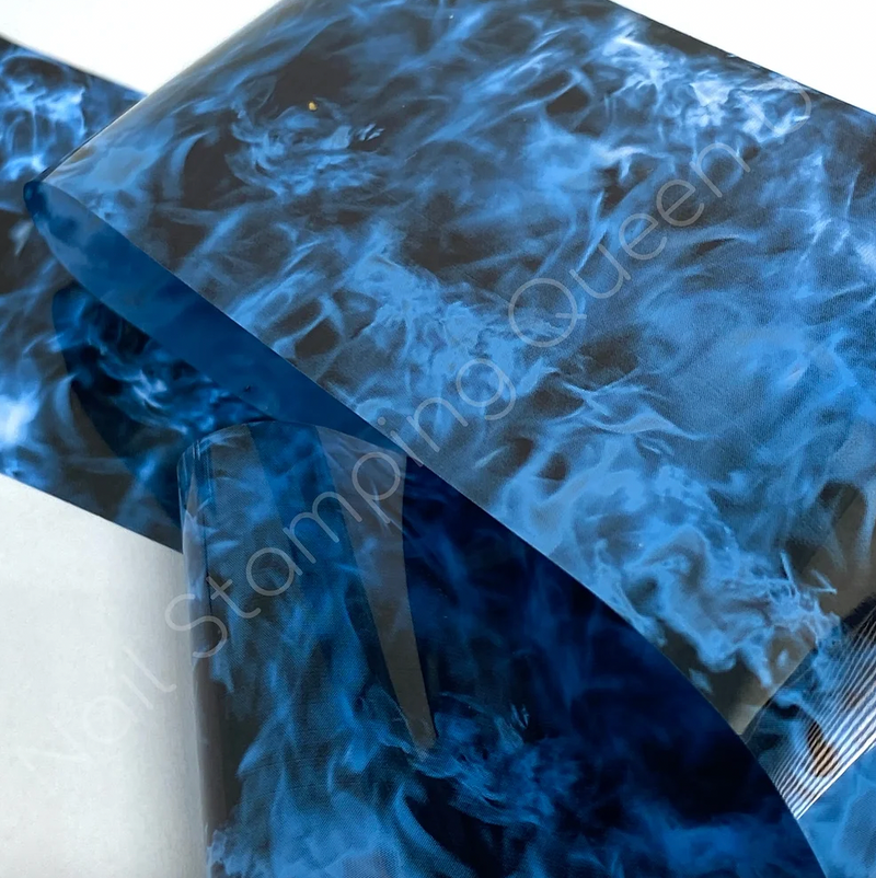 Ice Blue Flame Transfer Foil