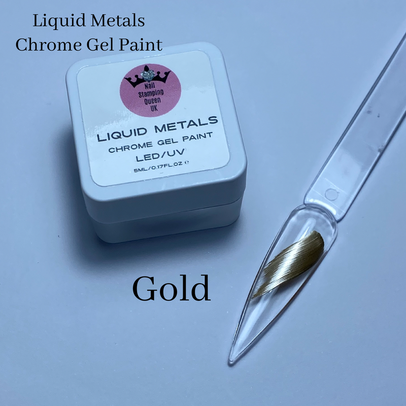 Liquid Metal - Chrome Gold Gel Paint (1 pot)