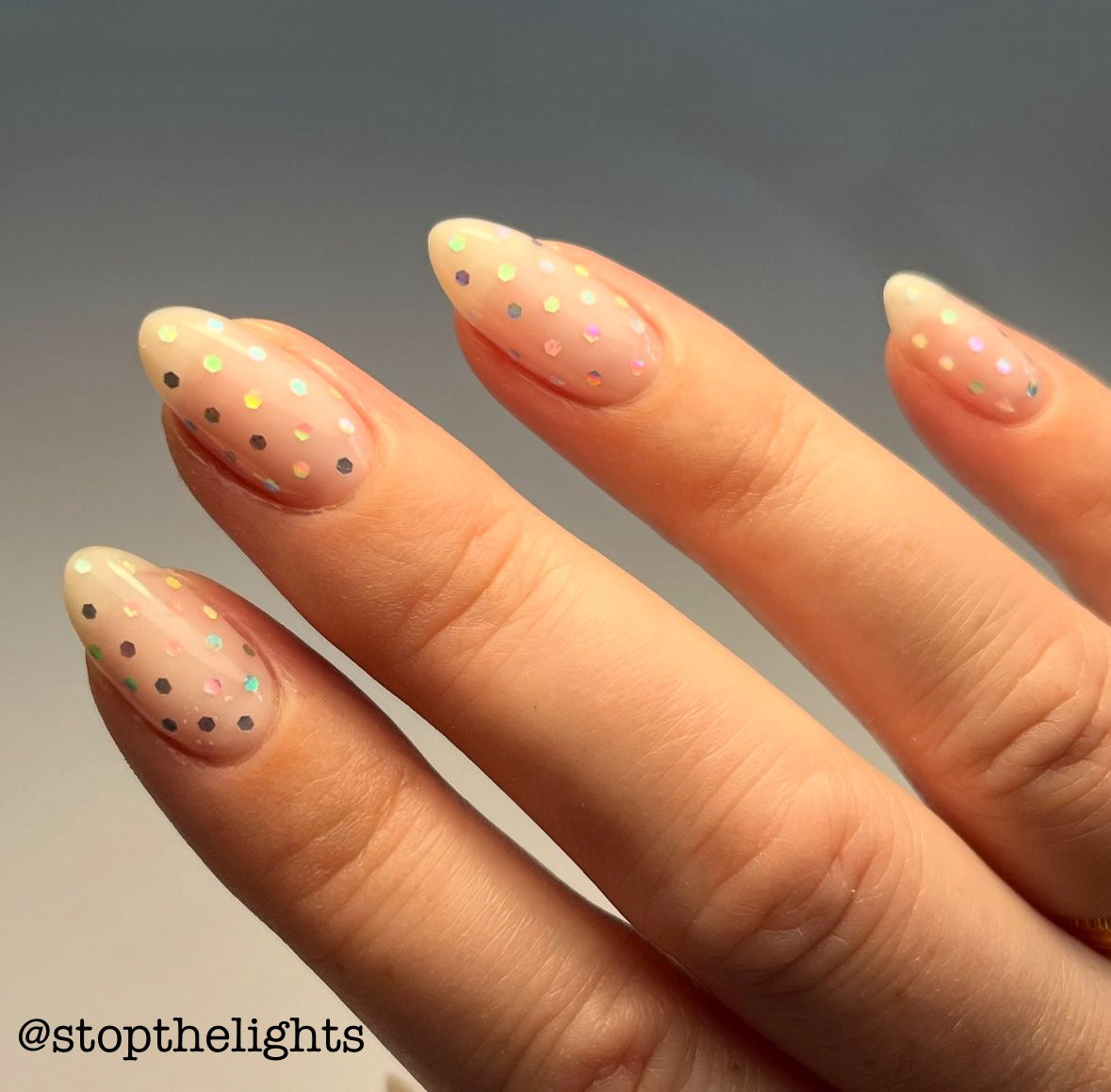 Dazzle Dots Silver Moon Holo Aurora