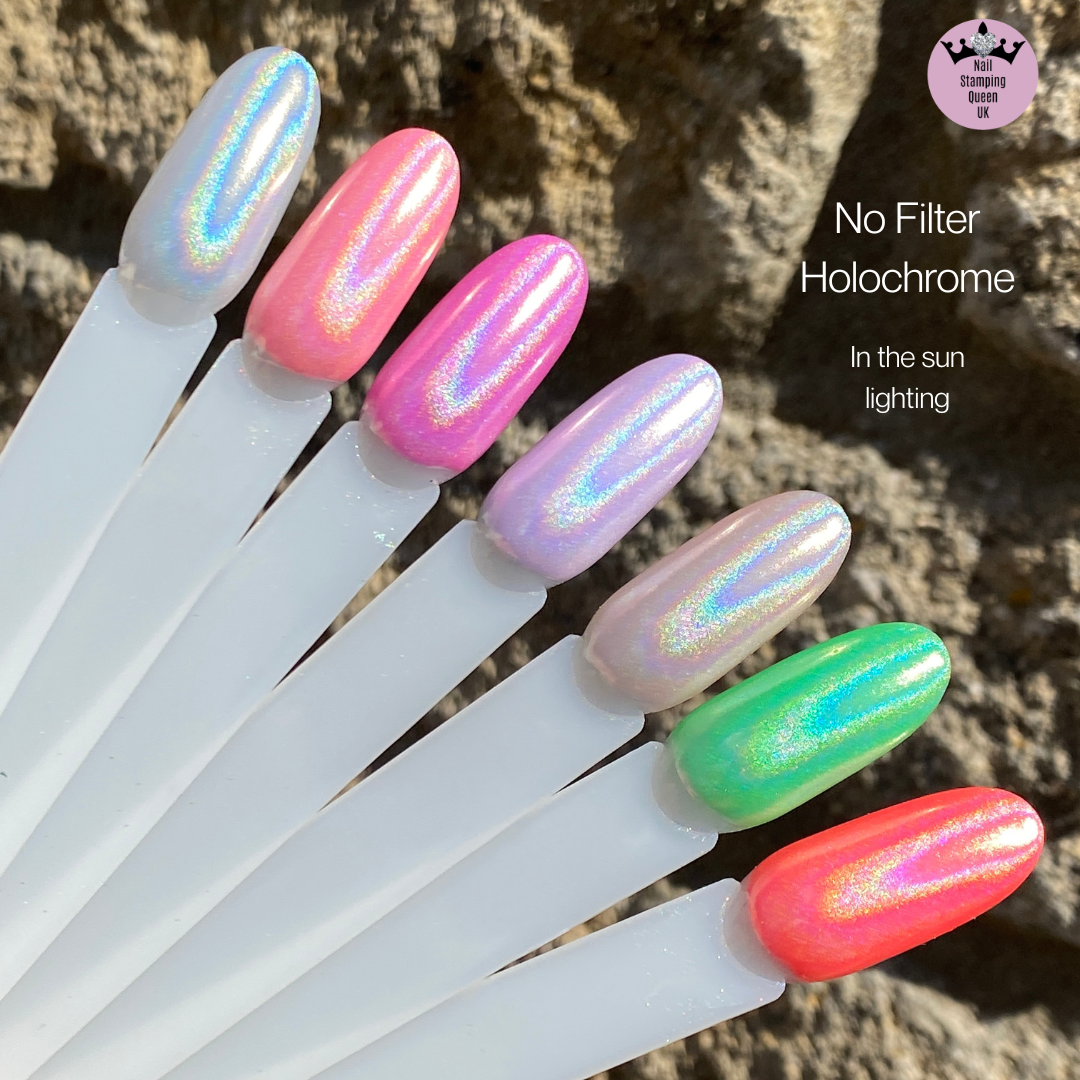 No Filter - White/Clear Holographic Chrome