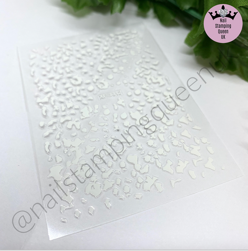 Cow Print Stickers - White