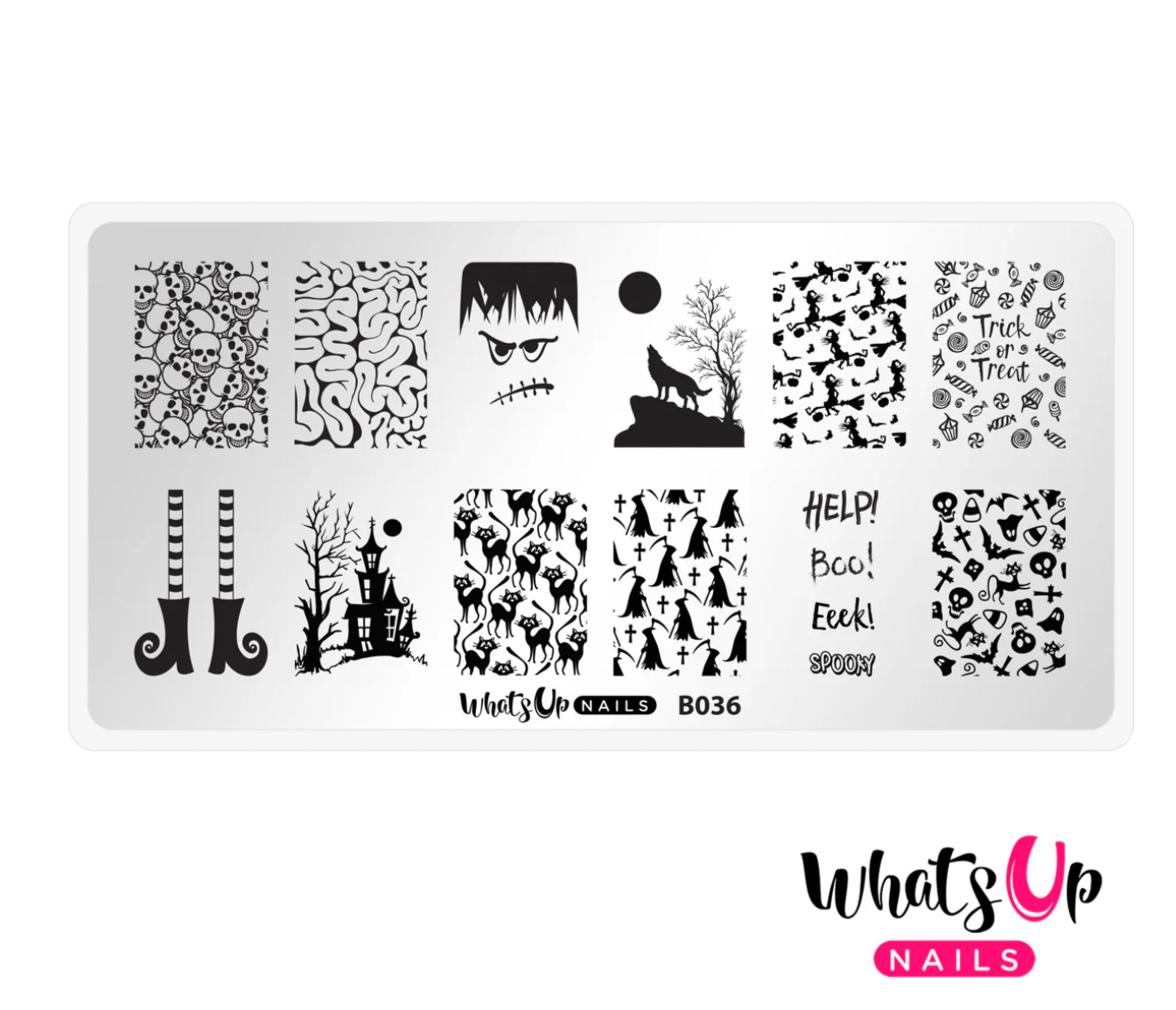 Whats Up Nails Eeks and Screams Stamping Plate